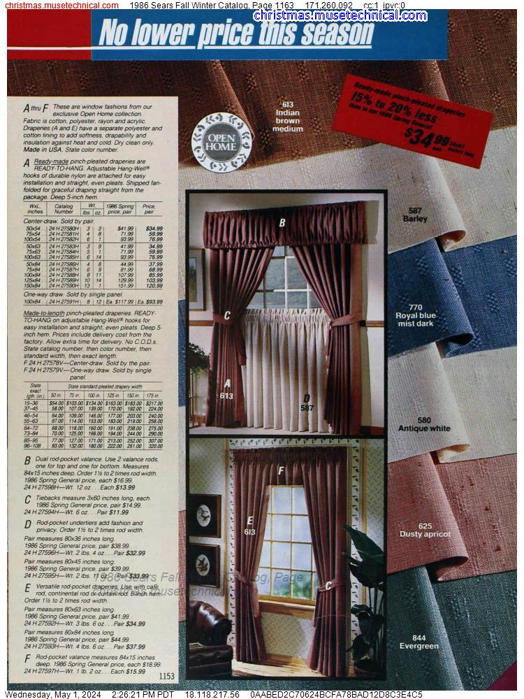 1986 Sears Fall Winter Catalog, Page 1163