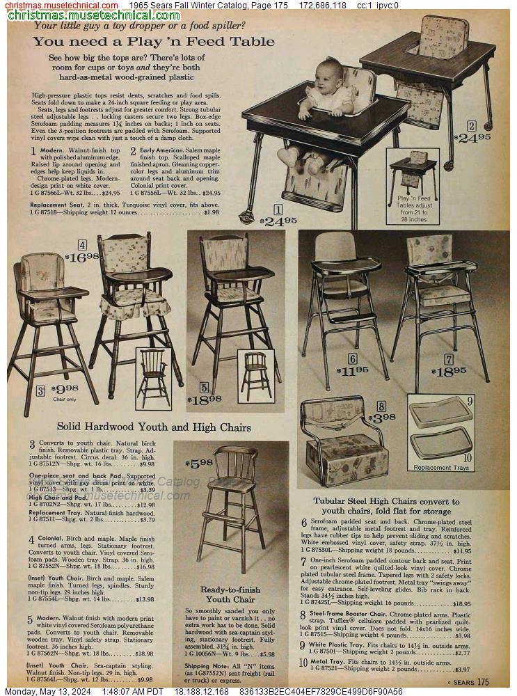1965 Sears Fall Winter Catalog, Page 175