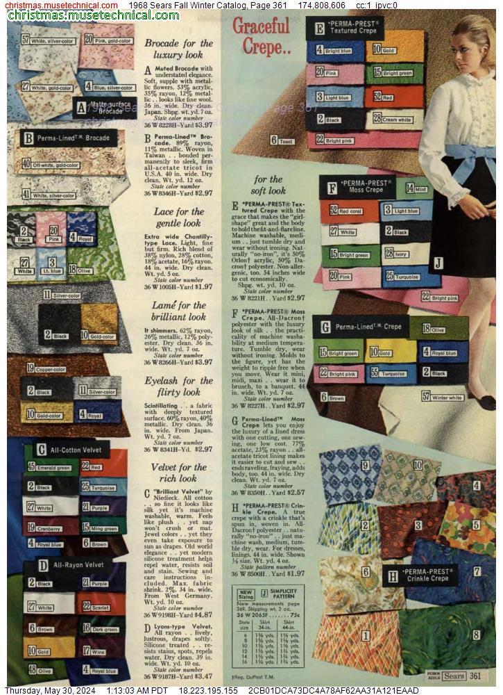 1968 Sears Fall Winter Catalog, Page 361