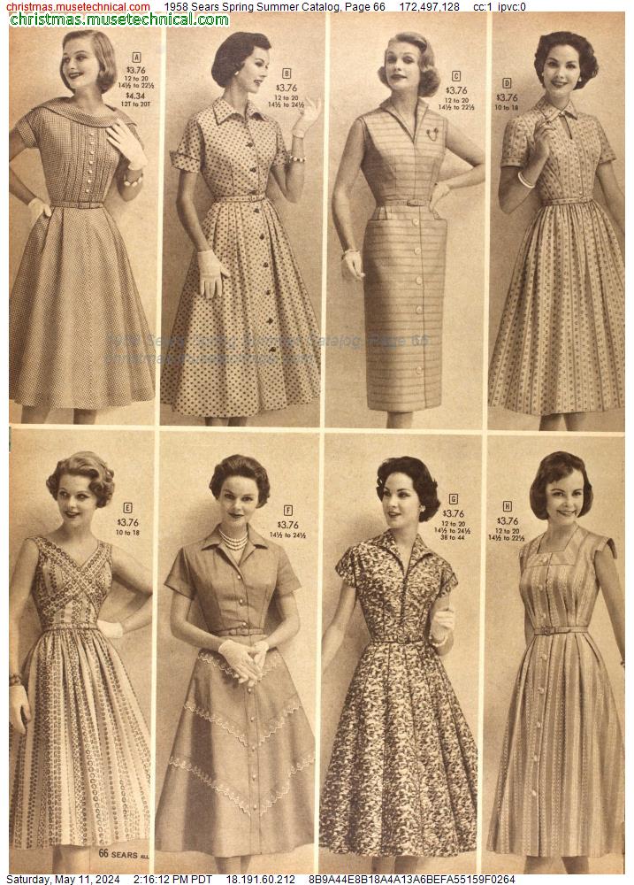 1958 Sears Spring Summer Catalog, Page 66