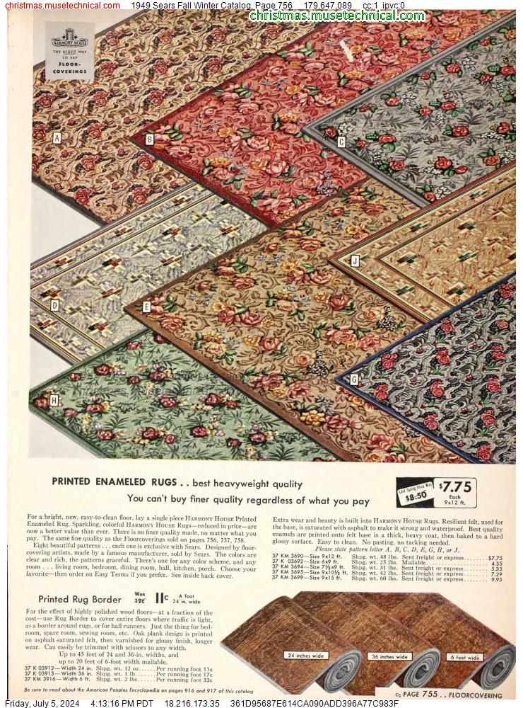 1949 Sears Fall Winter Catalog, Page 756