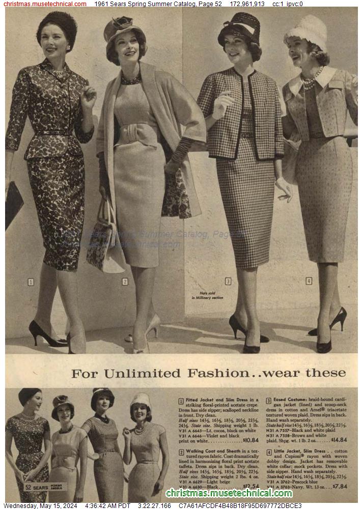 1961 Sears Spring Summer Catalog, Page 52