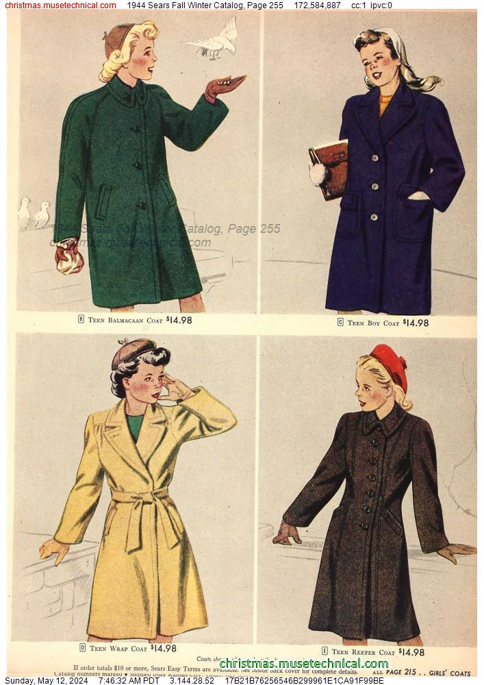 1944 Sears Fall Winter Catalog, Page 255