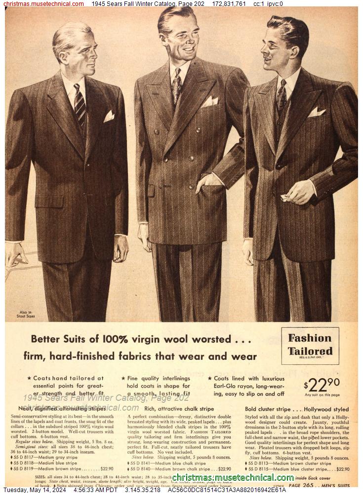 1945 Sears Fall Winter Catalog, Page 202