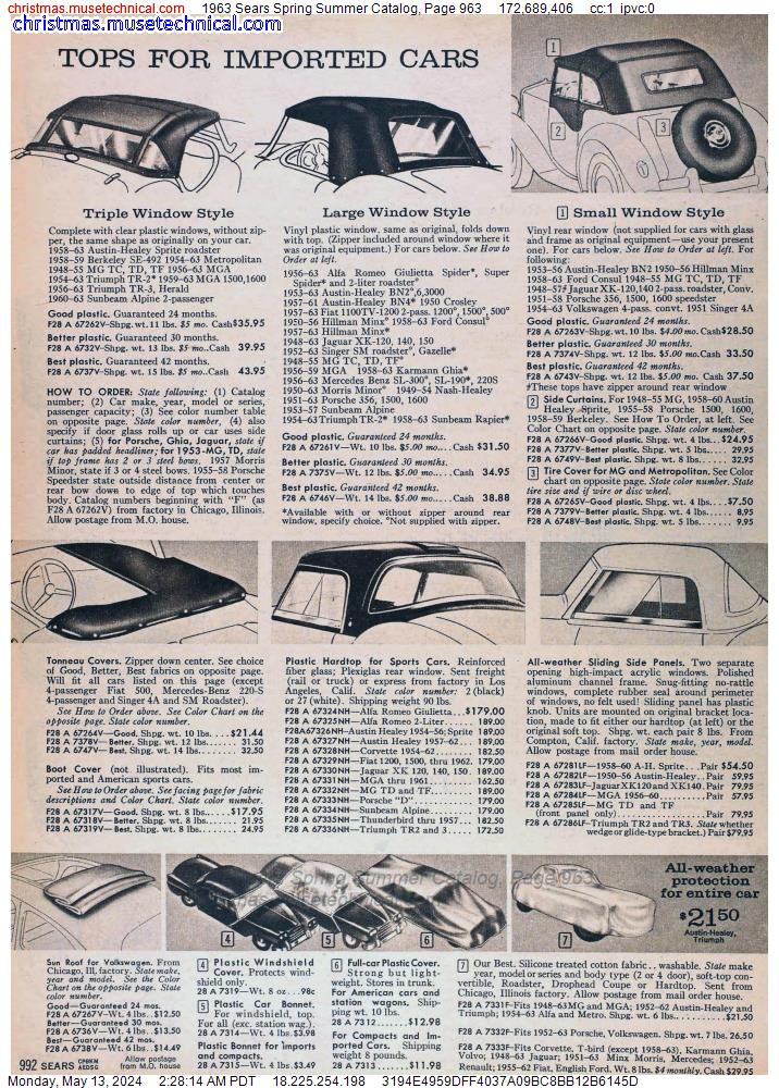 1963 Sears Spring Summer Catalog, Page 963
