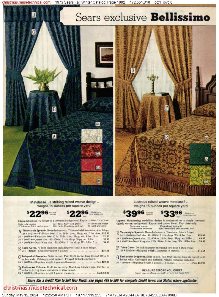1973 Sears Fall Winter Catalog, Page 1092