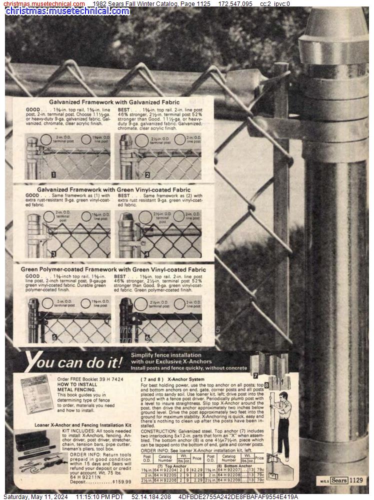 1982 Sears Fall Winter Catalog, Page 1125