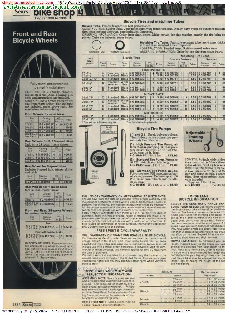 1979 Sears Fall Winter Catalog, Page 1334