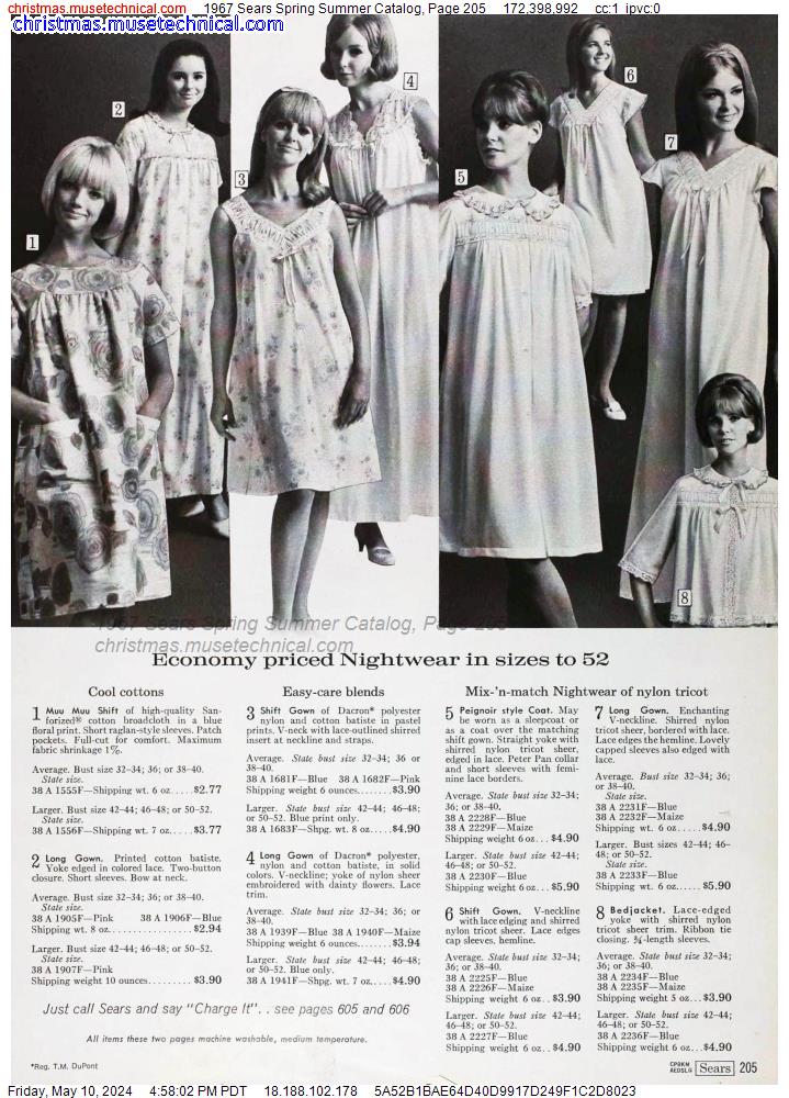 1967 Sears Spring Summer Catalog, Page 205