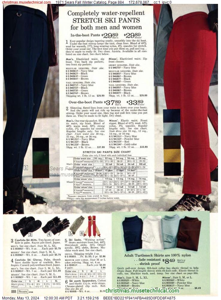 1971 Sears Fall Winter Catalog, Page 884