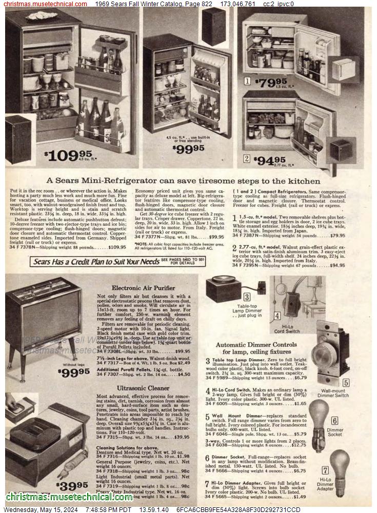 1969 Sears Fall Winter Catalog, Page 822
