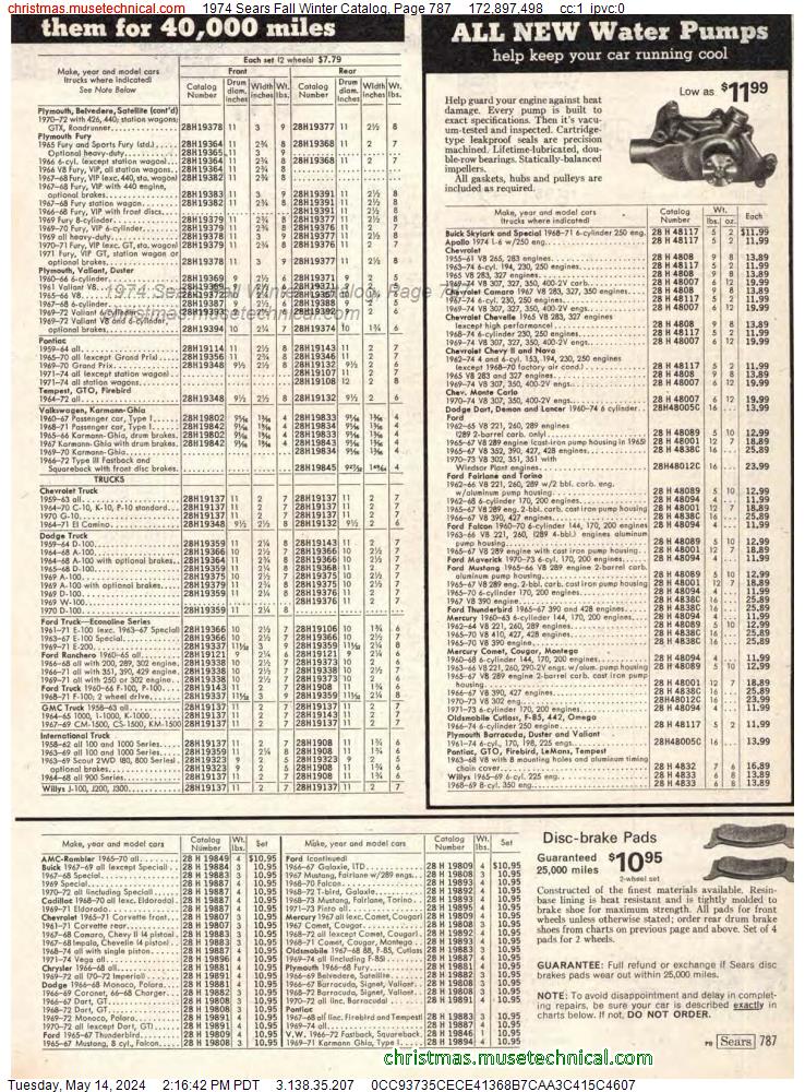 1974 Sears Fall Winter Catalog, Page 787