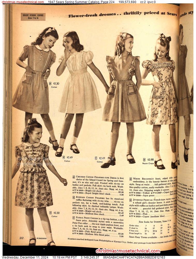 1947 Sears Spring Summer Catalog, Page 224