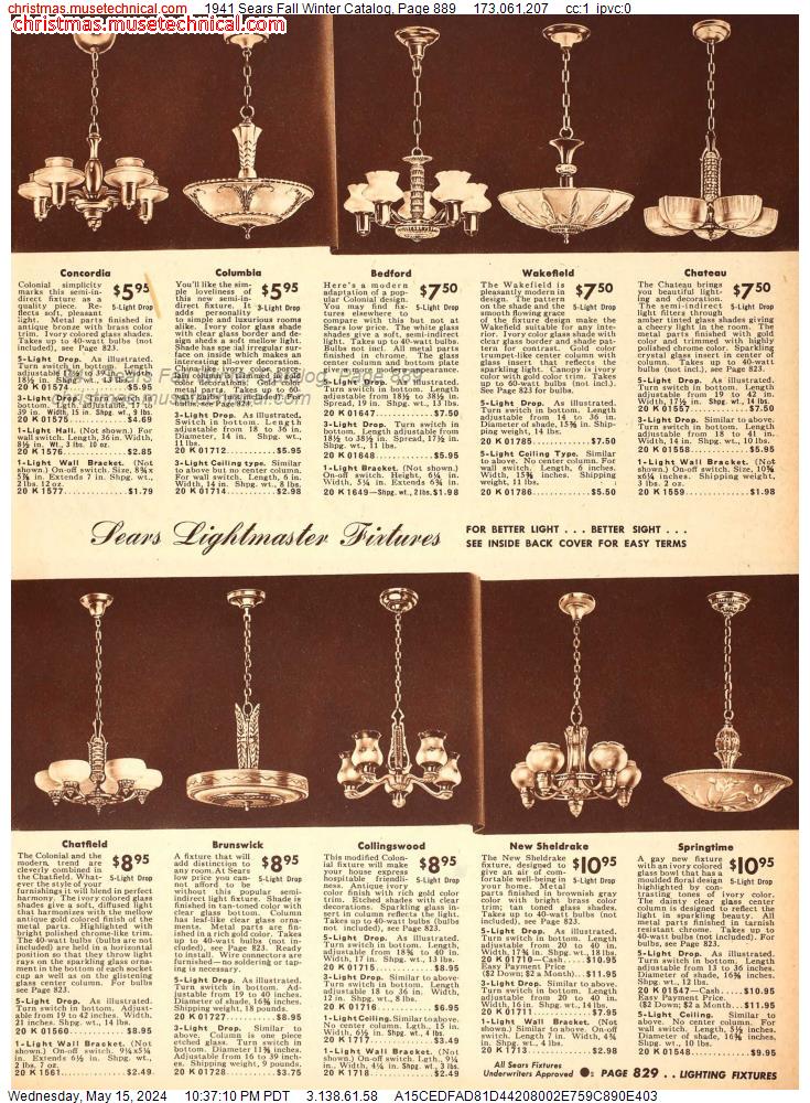 1941 Sears Fall Winter Catalog, Page 889