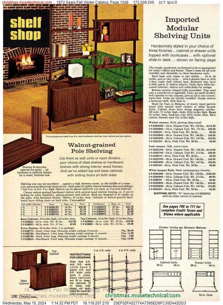 1972 Sears Fall Winter Catalog, Page 1288