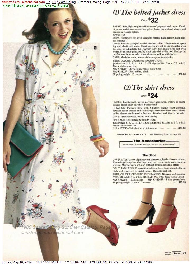 1980 Sears Spring Summer Catalog, Page 129