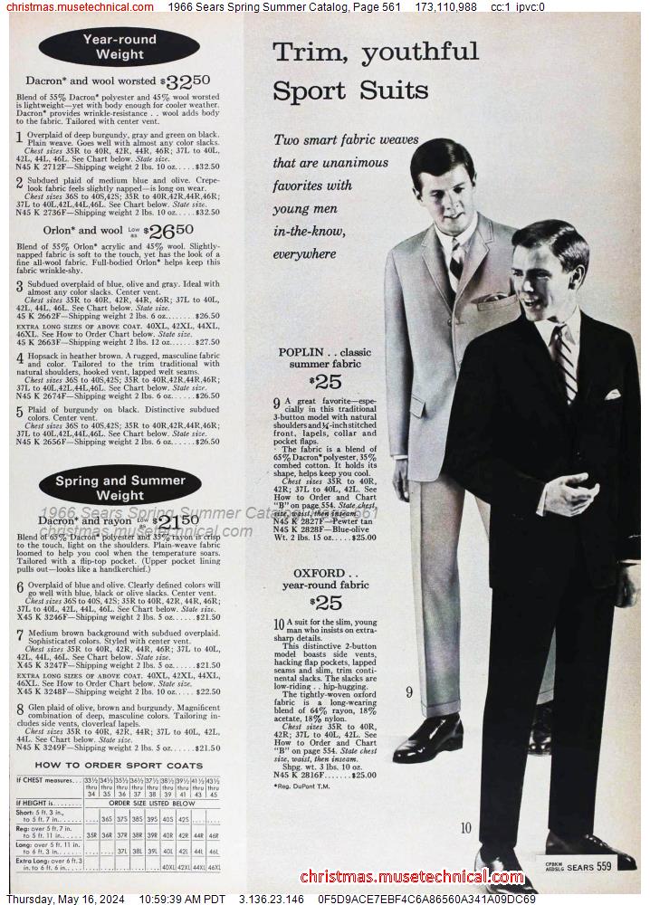 1966 Sears Spring Summer Catalog, Page 561