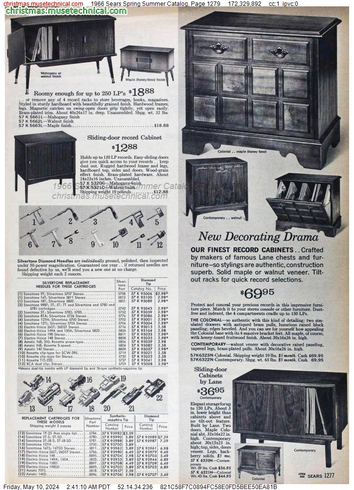 1966 Sears Spring Summer Catalog, Page 1279