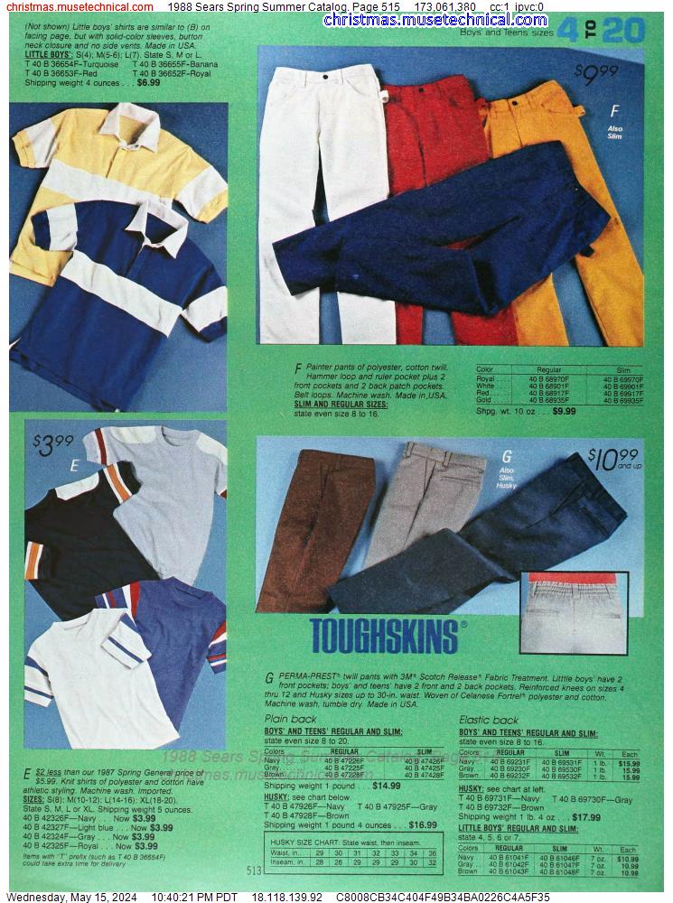 1988 Sears Spring Summer Catalog, Page 515
