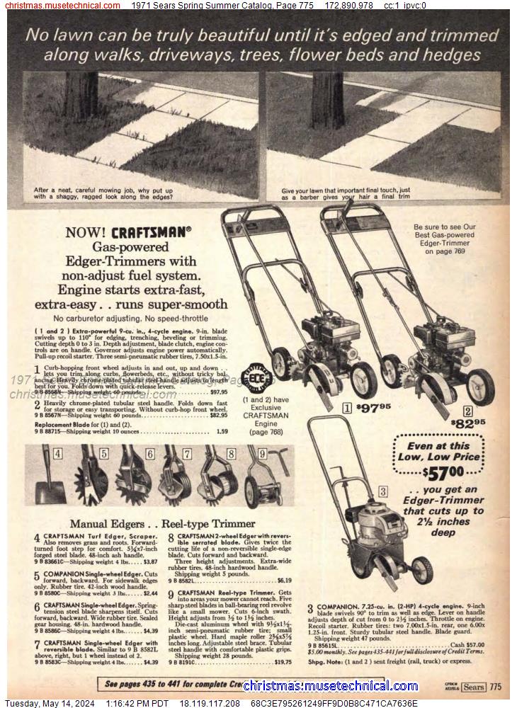 1971 Sears Spring Summer Catalog, Page 775