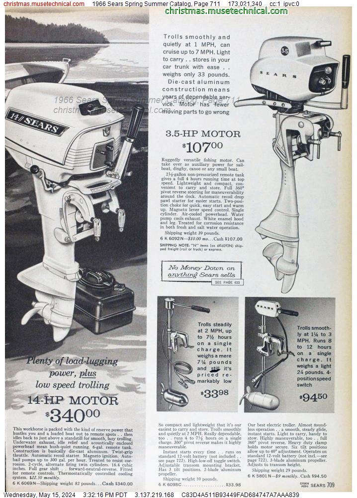 1966 Sears Spring Summer Catalog, Page 711