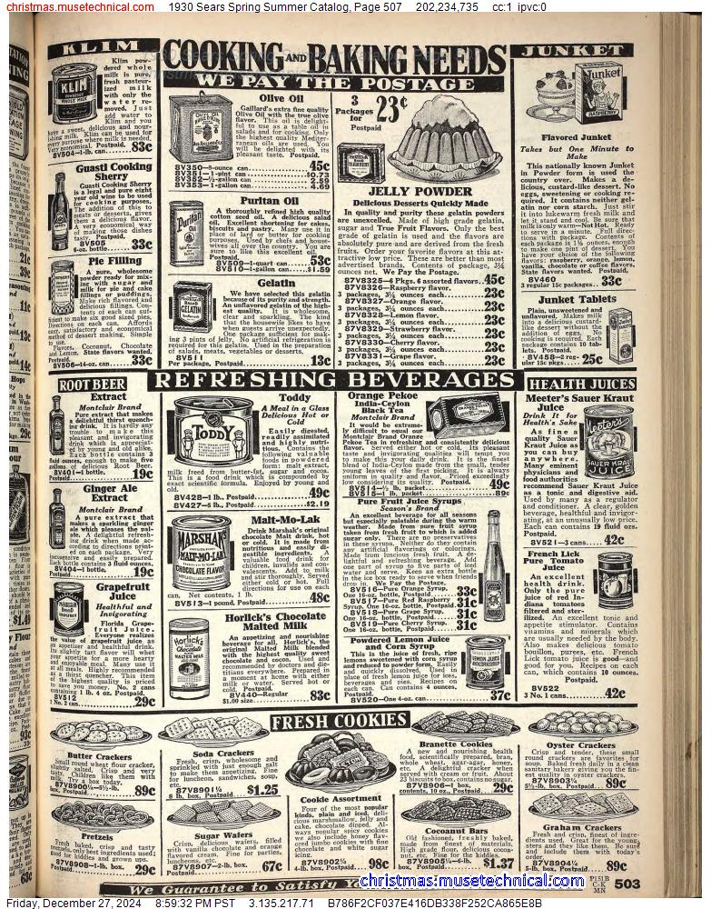 1930 Sears Spring Summer Catalog, Page 507