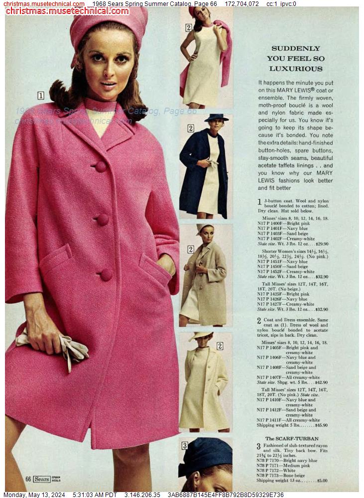 1968 Sears Spring Summer Catalog, Page 66
