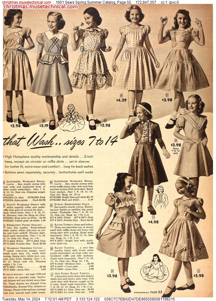 1951 Sears Spring Summer Catalog, Page 55