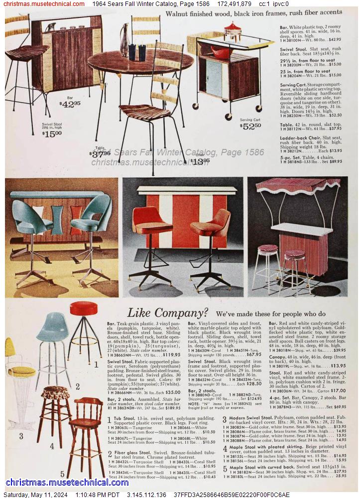 1964 Sears Fall Winter Catalog, Page 1586