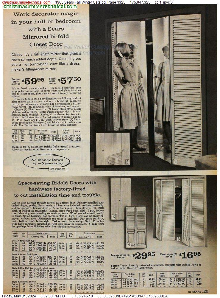 1965 Sears Fall Winter Catalog, Page 1325