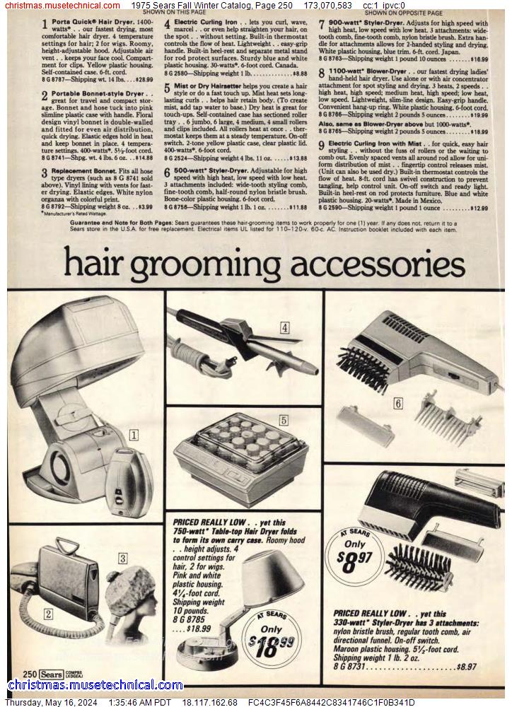 1975 Sears Fall Winter Catalog, Page 250