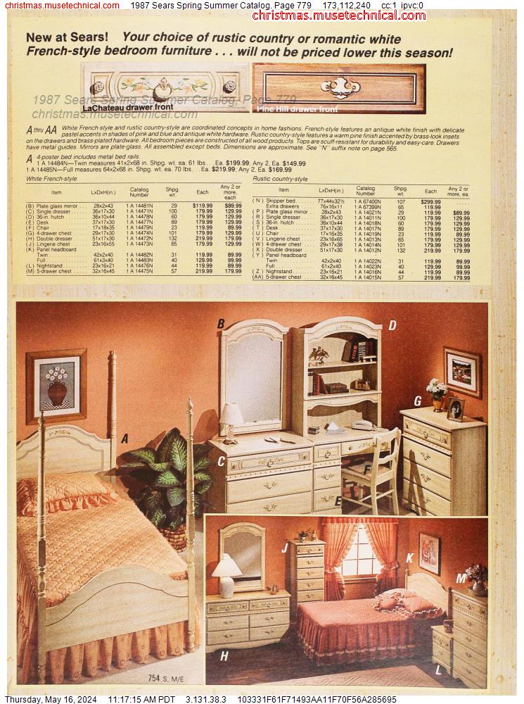 1987 Sears Spring Summer Catalog, Page 779