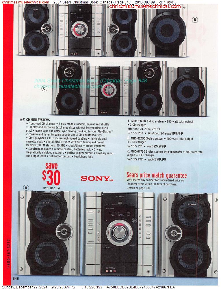 2004 Sears Christmas Book (Canada), Page 848