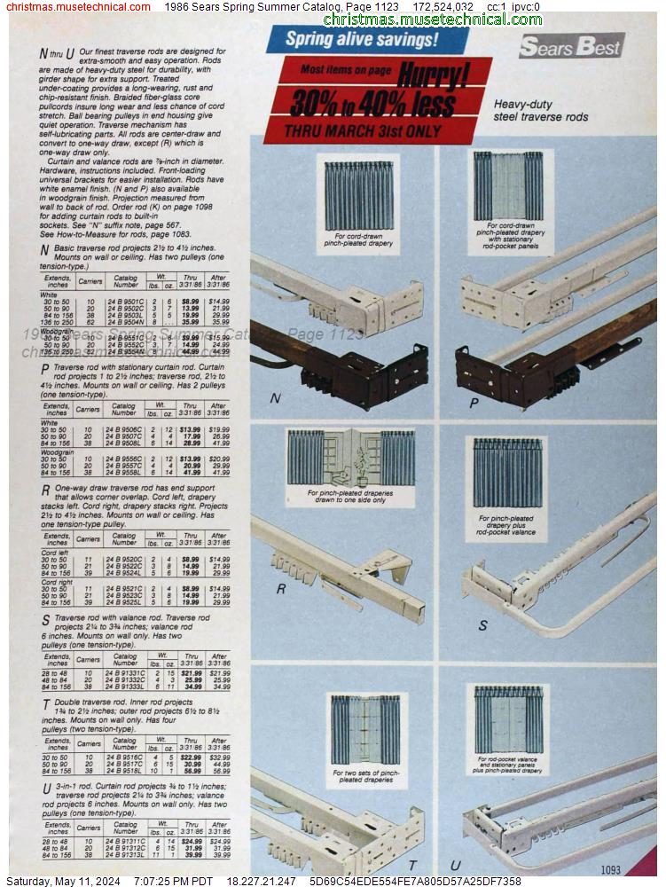 1986 Sears Spring Summer Catalog, Page 1123