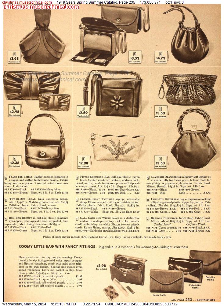 1949 Sears Spring Summer Catalog, Page 235