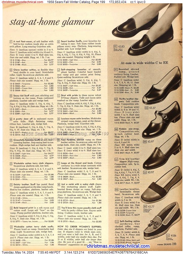 1958 Sears Fall Winter Catalog, Page 199