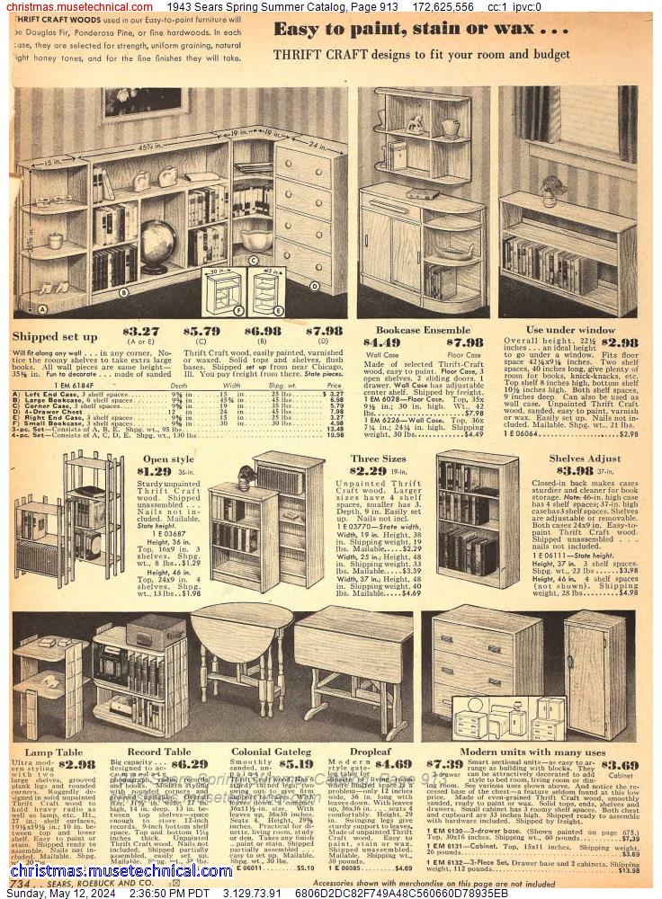 1943 Sears Spring Summer Catalog, Page 913
