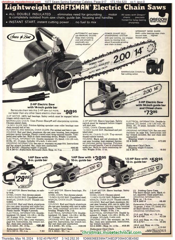 1977 Sears Spring Summer Catalog, Page 817