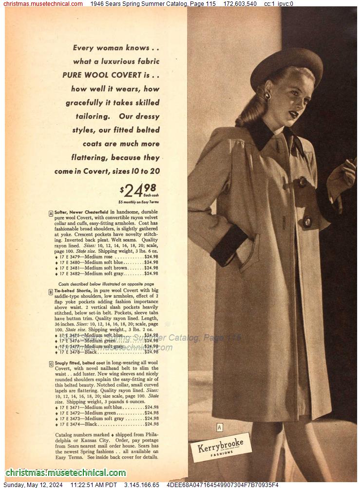 1946 Sears Spring Summer Catalog, Page 115