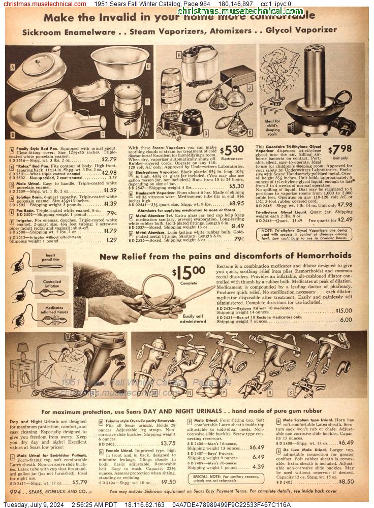 1951 Sears Fall Winter Catalog, Page 984