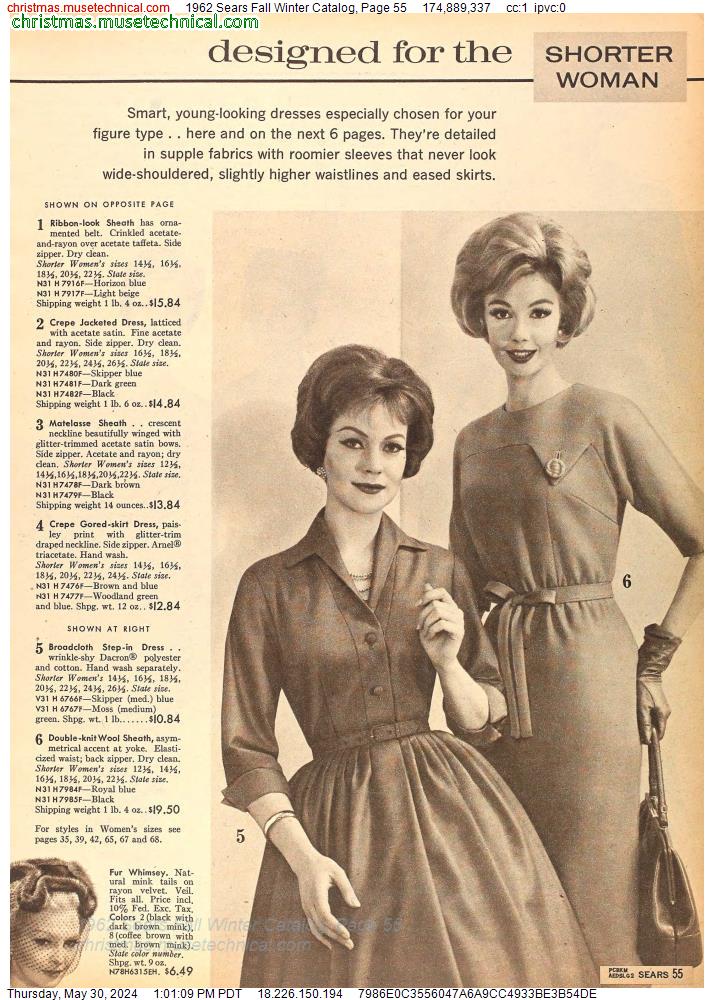 1962 Sears Fall Winter Catalog, Page 55