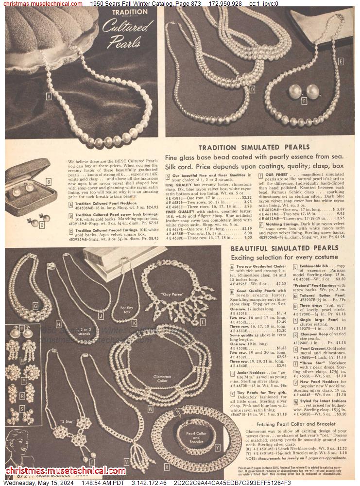 1950 Sears Fall Winter Catalog, Page 873
