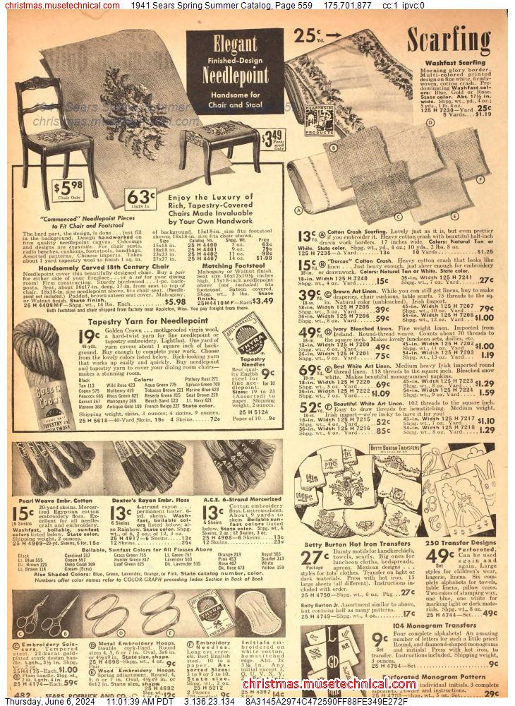 1941 Sears Spring Summer Catalog, Page 559