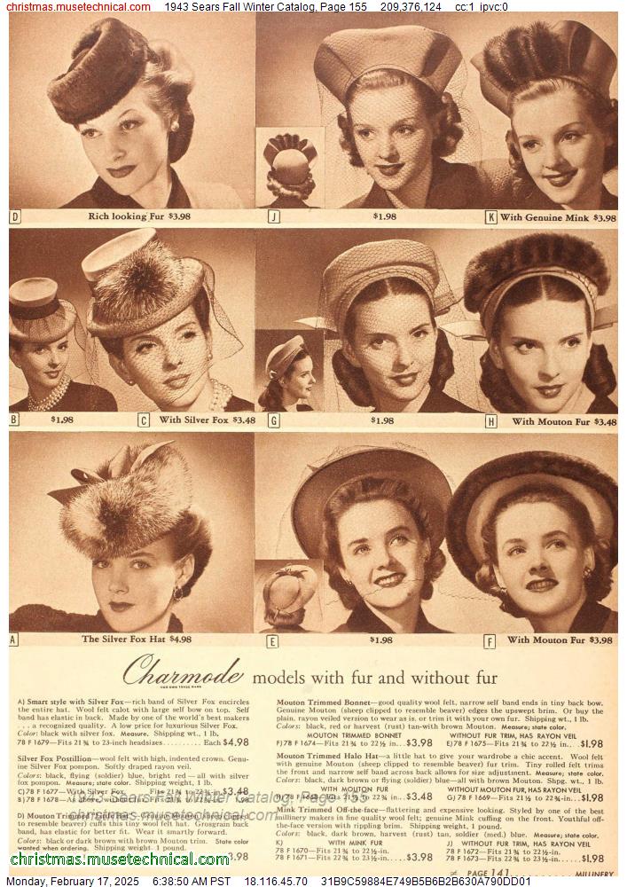 1943 Sears Fall Winter Catalog, Page 155