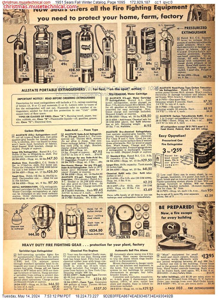 1951 Sears Fall Winter Catalog, Page 1095