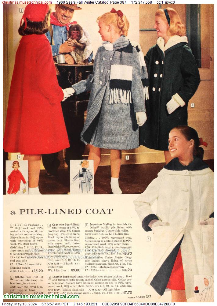 1960 Sears Fall Winter Catalog, Page 387