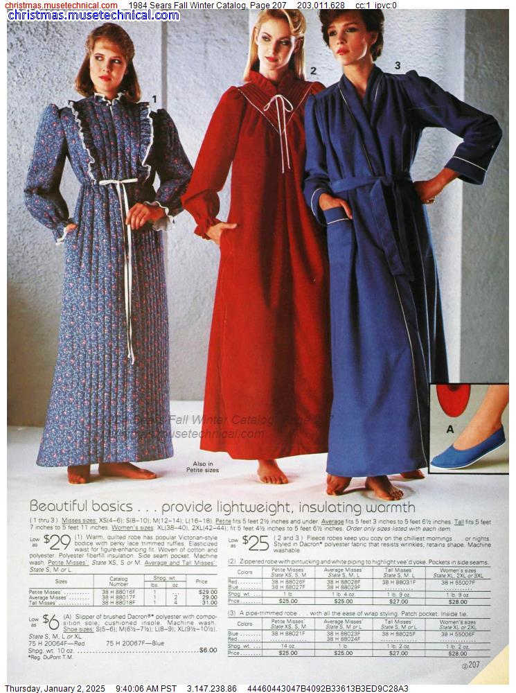 1984 Sears Fall Winter Catalog, Page 207