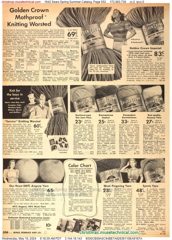 1942 Sears Spring Summer Catalog, Page 552