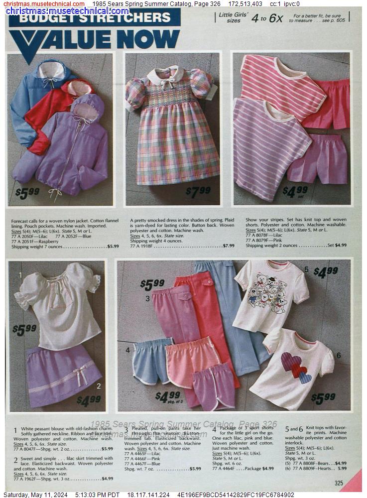 1985 Sears Spring Summer Catalog, Page 326