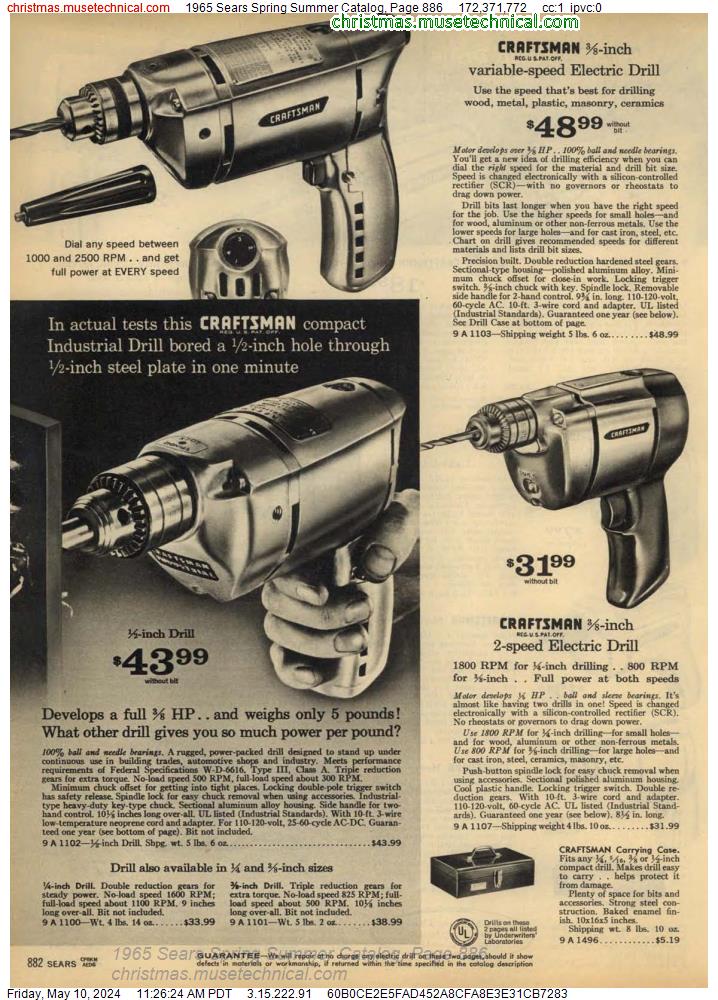 1965 Sears Spring Summer Catalog, Page 886